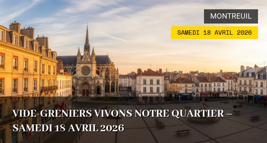 Affiche de l'événement : Vide-greniers Vivons notre quartier – Samedi 18 Avril 2026