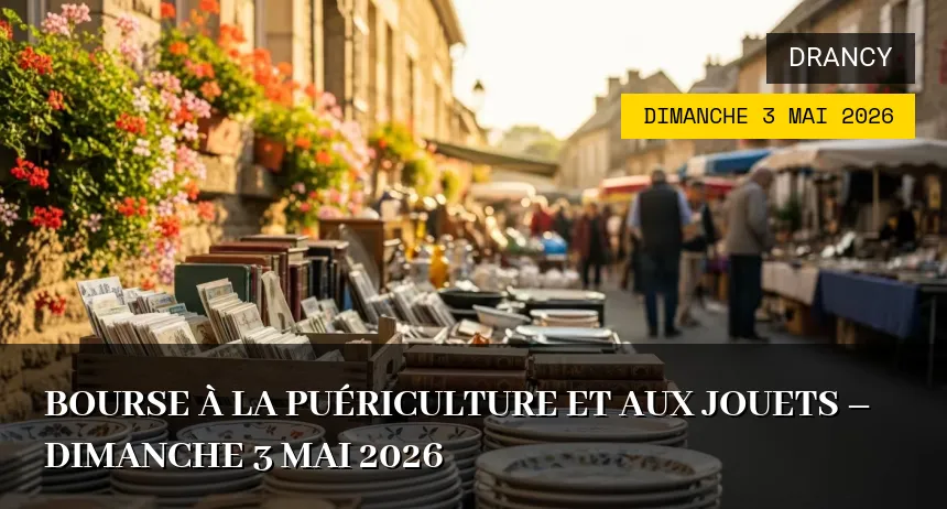Affiche de l'événement : Bourse à la Puériculture et aux Jouets – Dimanche 3 Mai 2026