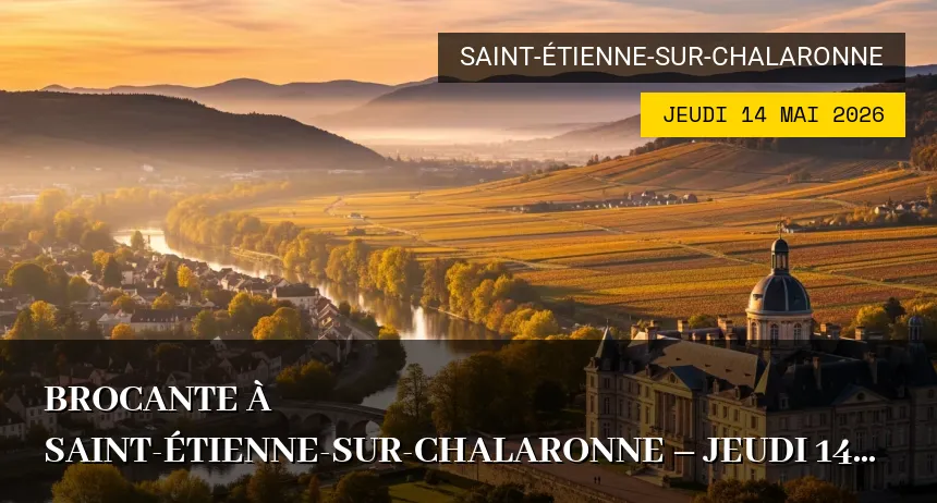 Affiche de l'événement : Brocante à Saint-Étienne-sur-Chalaronne – Jeudi 14 Mai 2026
