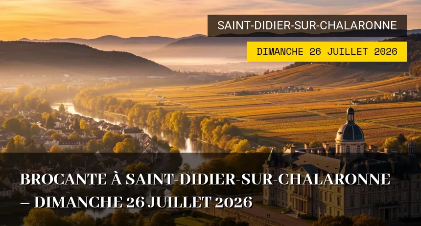 Affiche de l'événement : Brocante à Saint-Didier-sur-Chalaronne – Dimanche 26 Juillet 2026