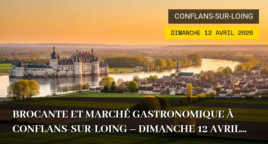 Affiche de l'événement : Brocante et Marché Gastronomique à Conflans-sur-Loing – Dimanche 12 Avril 2026