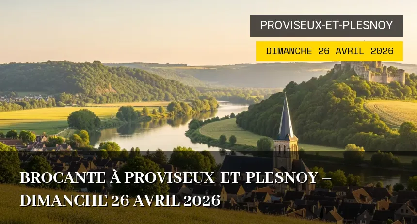 Affiche de l'événement : Brocante à Proviseux-et-Plesnoy – Dimanche 26 Avril 2026