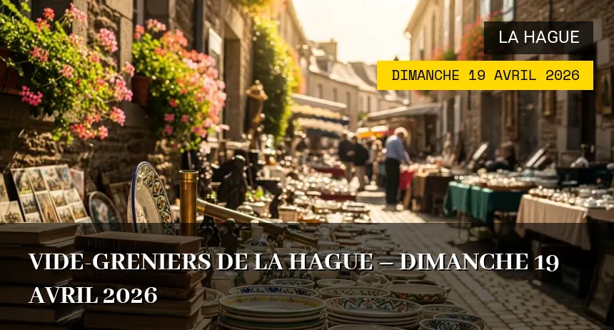 Affiche de l'événement : Vide-greniers de La Hague – Dimanche 19 Avril 2026