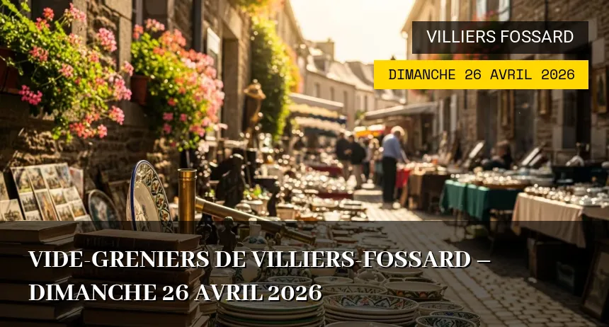Affiche de l'événement : Vide-greniers de Villiers-Fossard – Dimanche 26 Avril 2026