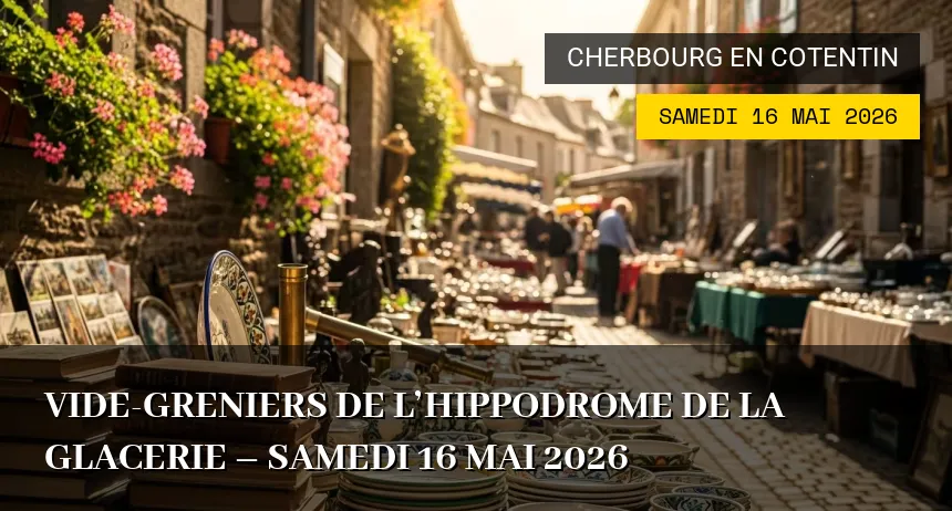 Affiche de l'événement : Vide-greniers de l&rsquo;Hippodrome de la Glacerie – Samedi 16 Mai 2026