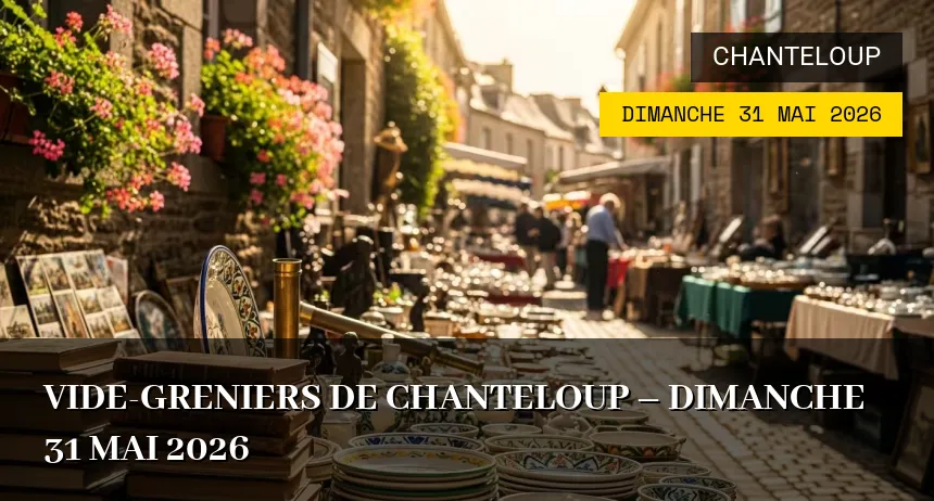 Affiche de l'événement : Vide-greniers de Chanteloup – Dimanche 31 Mai 2026