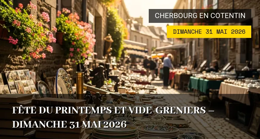Affiche de l'événement : Fête du Printemps et Vide-greniers – Dimanche 31 Mai 2026