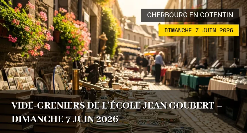 Affiche de l'événement : Vide-greniers de l&rsquo;école Jean Goubert – Dimanche 7 Juin 2026