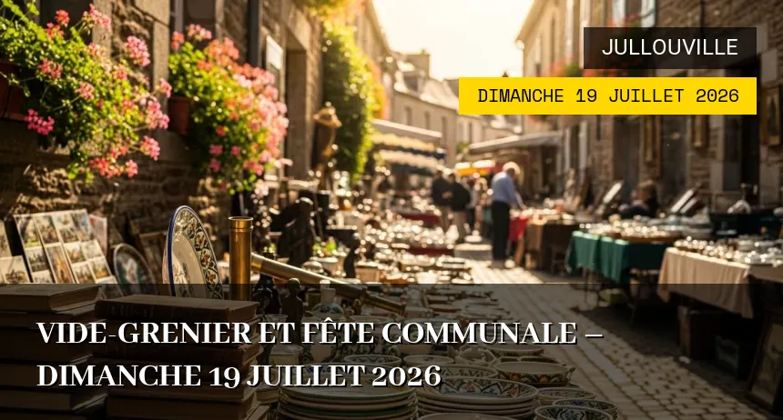 Affiche de l'événement : Vide-grenier et Fête communale – Dimanche 19 Juillet 2026