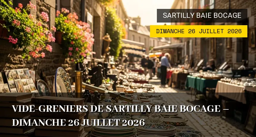 Affiche de l'événement : Vide-greniers de Sartilly Baie Bocage – Dimanche 26 Juillet 2026