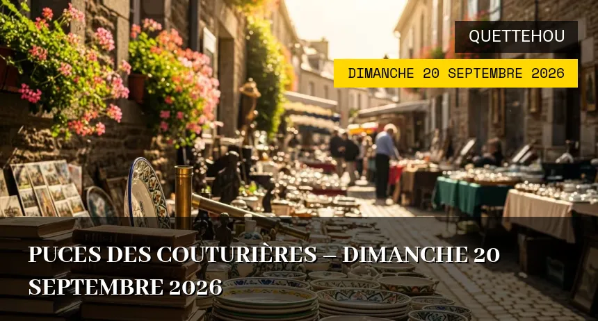 Affiche de l'événement : Puces des Couturières – Dimanche 20 Septembre 2026