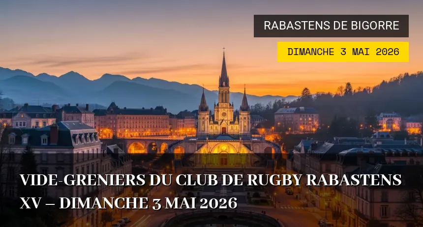 Affiche de l'événement : Vide-greniers du Club de Rugby Rabastens XV – Dimanche 3 Mai 2026