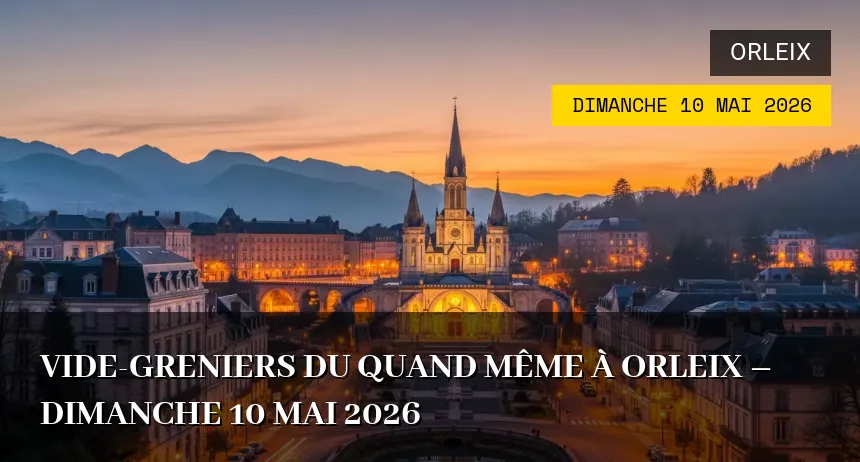 Affiche de l'événement : Vide-greniers du Quand Même à Orleix – Dimanche 10 Mai 2026