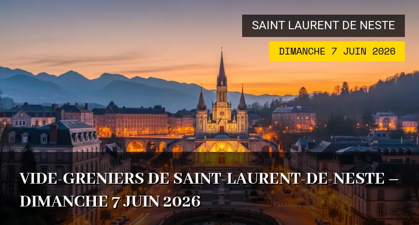 Affiche de l'événement : Vide-greniers de Saint-Laurent-de-Neste – Dimanche 7 Juin 2026