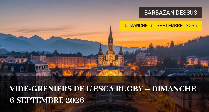 Affiche de l'événement : Vide-greniers de l&rsquo;ESCA Rugby – Dimanche 6 Septembre 2026