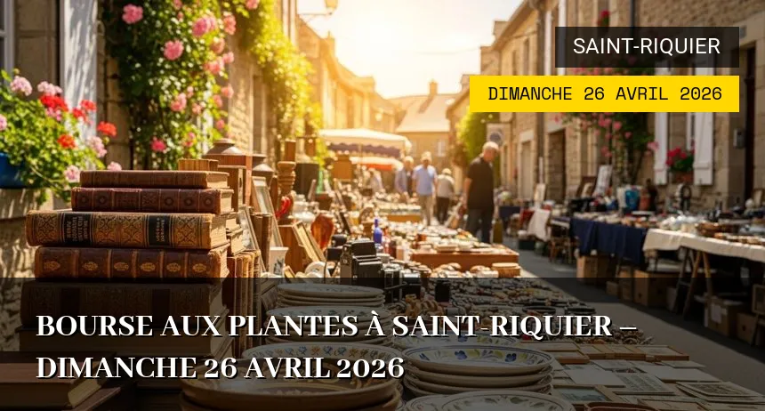 Affiche de l'événement : Bourse aux plantes à Saint-Riquier – Dimanche 26 Avril 2026