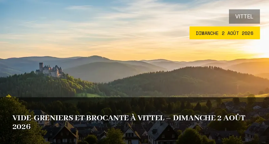 Affiche de l'événement : Vide-Greniers et Brocante à Vittel – Dimanche 2 Août 2026