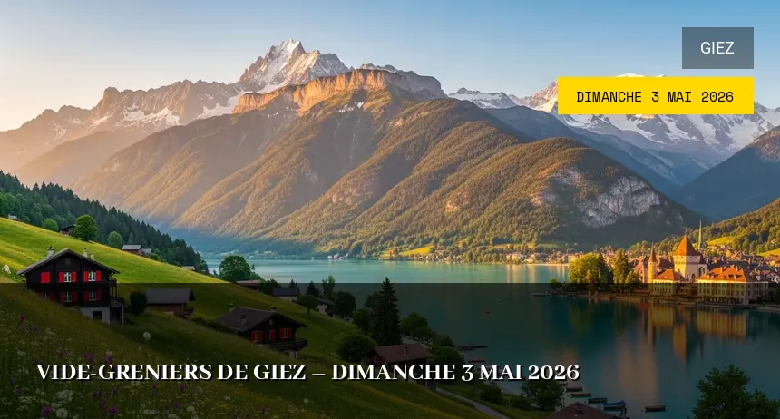 Affiche de l'événement : Vide-greniers de Giez – Dimanche 3 Mai 2026