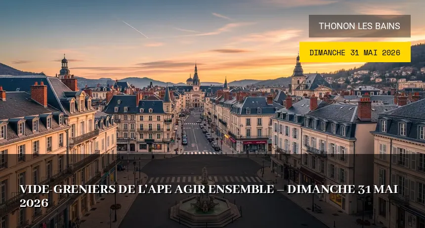 Affiche de l'événement : Vide-greniers de l&rsquo;APE Agir Ensemble – Dimanche 31 Mai 2026