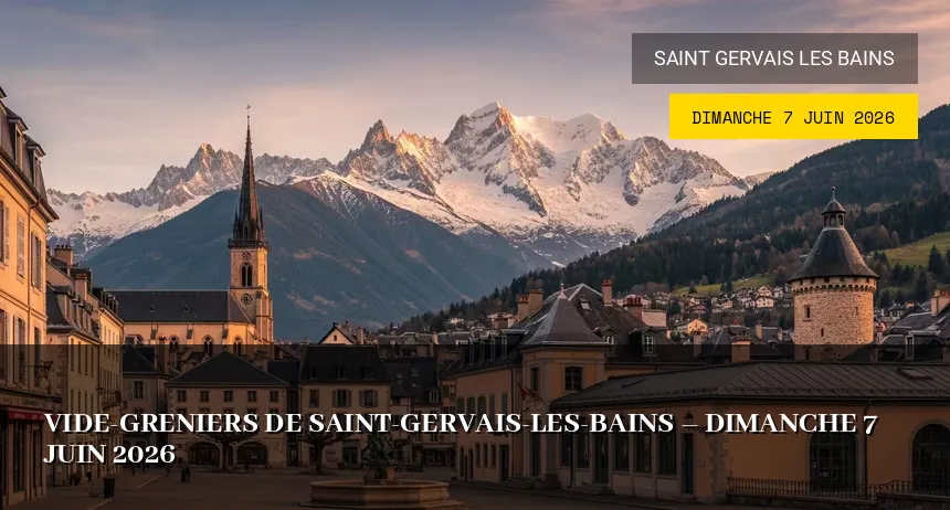Affiche de l'événement : Vide-greniers de Saint-Gervais-les-Bains – Dimanche 7 Juin 2026