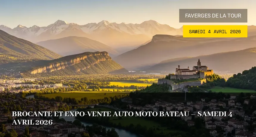 Affiche de l'événement : Brocante et Expo-Vente Auto Moto Bateau – Samedi 4 Avril 2026