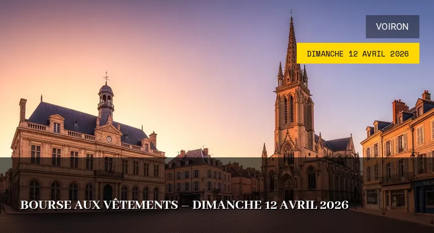 Affiche de l'événement : Bourse aux vêtements – Dimanche 12 Avril 2026