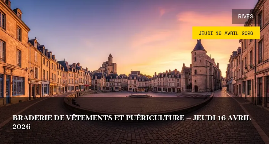 Affiche de l'événement : Braderie de Vêtements et Puériculture – Jeudi 16 Avril 2026