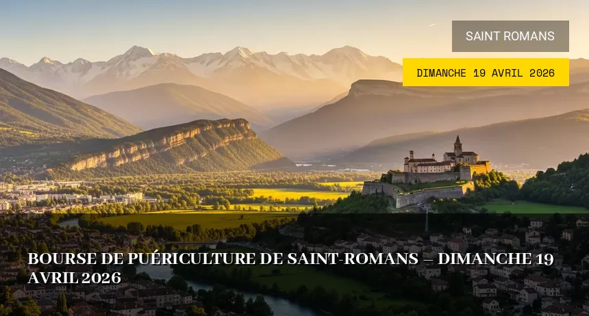 Affiche de l'événement : Bourse de Puériculture de Saint-Romans – Dimanche 19 Avril 2026