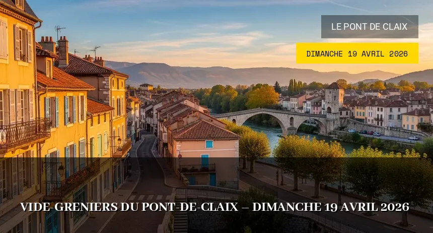 Affiche de l'événement : Vide-greniers du Pont-de-Claix – Dimanche 19 Avril 2026