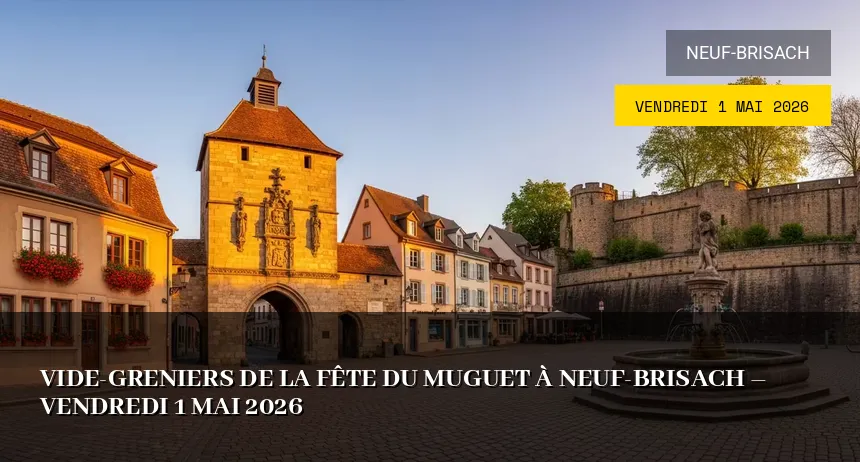 Affiche de l'événement : Vide-greniers de la Fête du Muguet à Neuf-Brisach – Vendredi 1 Mai 2026