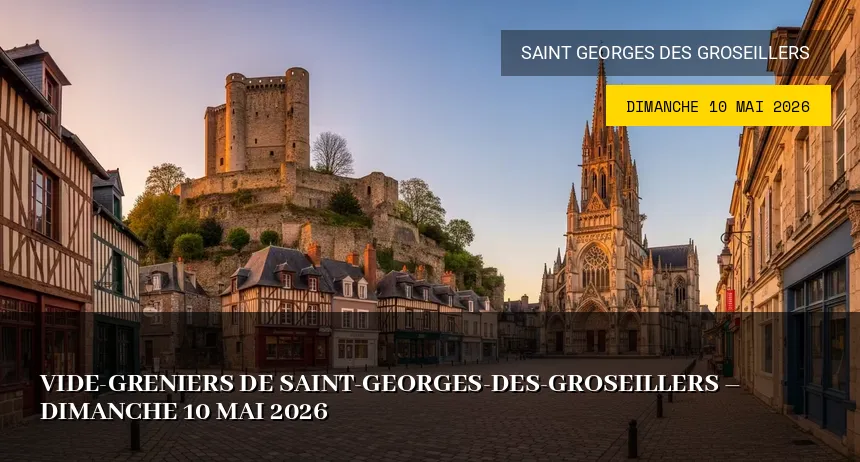 Affiche de l'événement : Vide-greniers de Saint-Georges-des-Groseillers – Dimanche 10 Mai 2026