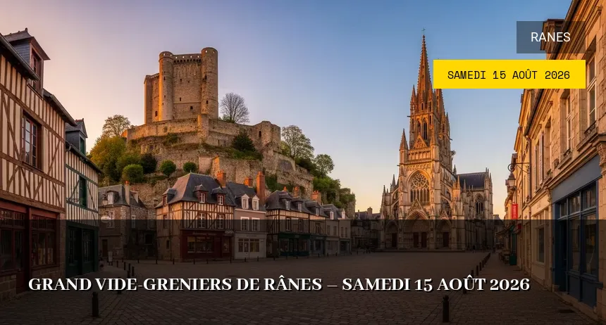 Affiche de l'événement : Grand vide-greniers de Rânes – Samedi 15 Août 2026
