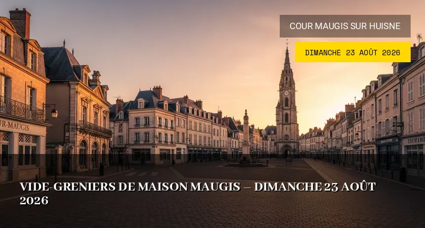 Affiche de l'événement : Vide-greniers de Maison Maugis – Dimanche 23 Août 2026