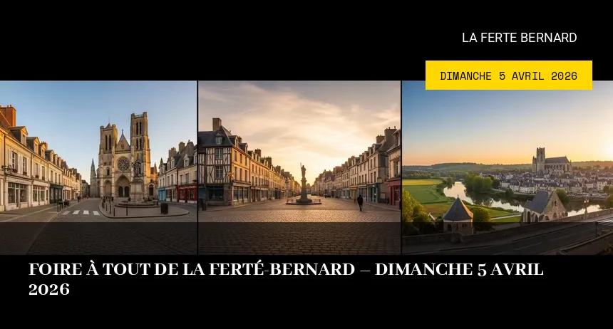 Affiche de l'événement : Foire à tout de La Ferté-Bernard – Dimanche 5 Avril 2026