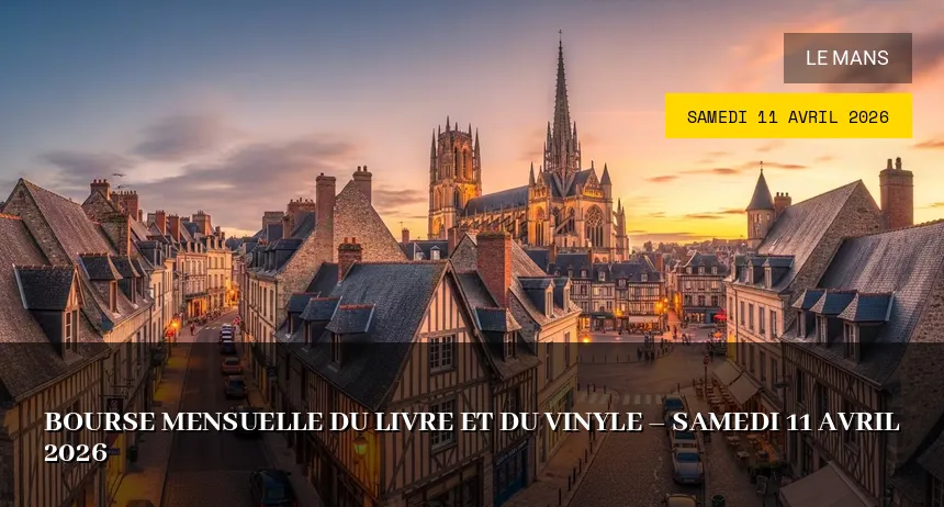 Affiche de l'événement : Bourse mensuelle du livre et du vinyle – Samedi 11 Avril 2026