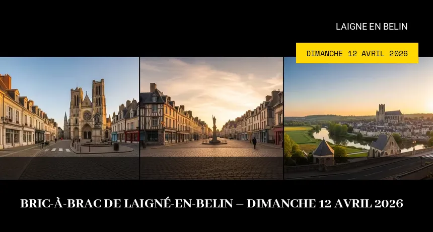 Affiche de l'événement : Bric-à-brac de Laigné-en-Belin – Dimanche 12 Avril 2026