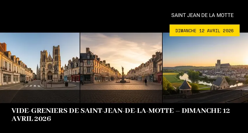 Affiche de l'événement : Vide-greniers de Saint-Jean-de-la-Motte – Dimanche 12 Avril 2026