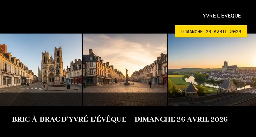 Affiche de l'événement : Bric-à-brac d&rsquo;Yvré-l&rsquo;Évêque – Dimanche 26 Avril 2026