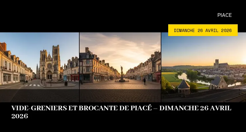Affiche de l'événement : Vide-greniers et brocante de Piacé – Dimanche 26 Avril 2026
