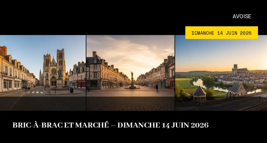 Affiche de l'événement : Bric-à-brac et marché – Dimanche 14 Juin 2026