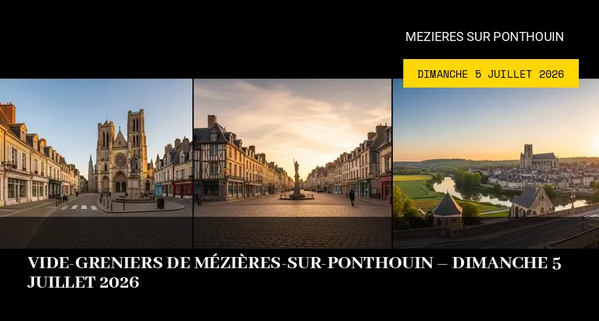 Affiche de l'événement : Vide-greniers de Mézières-sur-Ponthouin – Dimanche 5 Juillet 2026