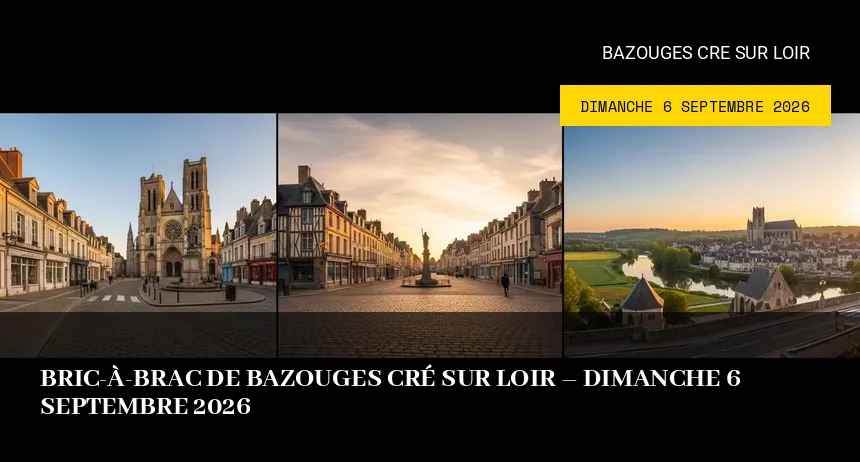 Affiche de l'événement : Bric-à-brac de Bazouges Cré sur Loir – Dimanche 6 Septembre 2026