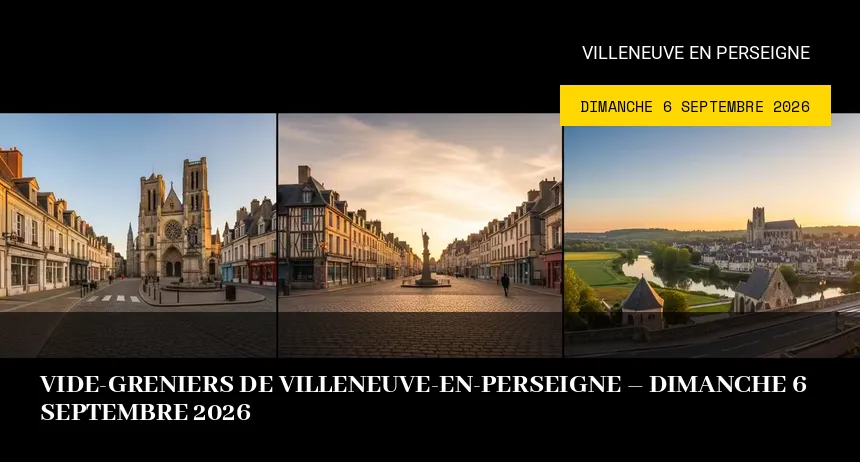 Affiche de l'événement : Vide-greniers de Villeneuve-en-Perseigne – Dimanche 6 Septembre 2026