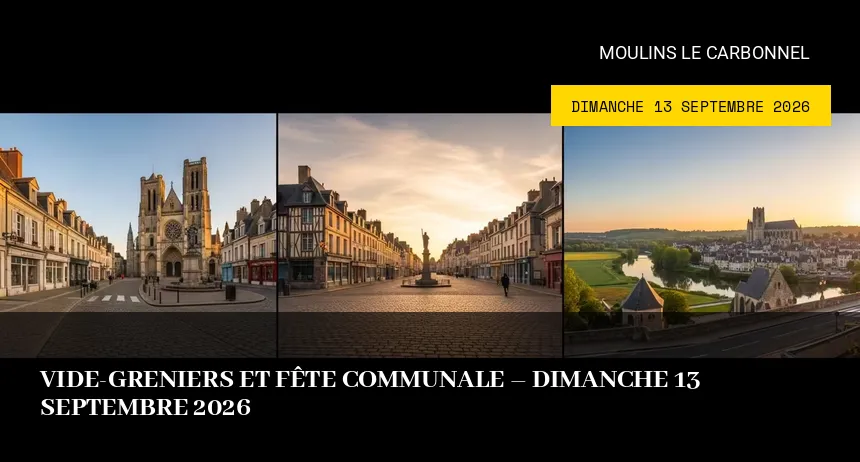 Affiche de l'événement : Vide-greniers et fête communale – Dimanche 13 Septembre 2026