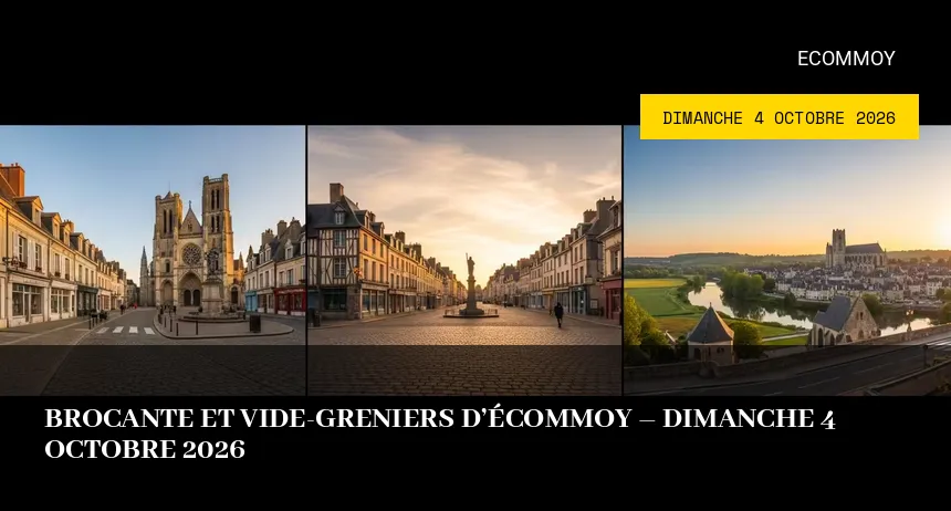 Affiche de l'événement : Brocante et Vide-greniers d&rsquo;Écommoy – Dimanche 4 Octobre 2026