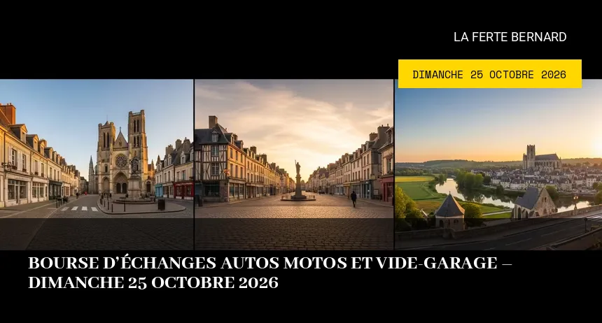 Affiche de l'événement : Bourse d&rsquo;échanges autos motos et vide-garage – Dimanche 25 Octobre 2026
