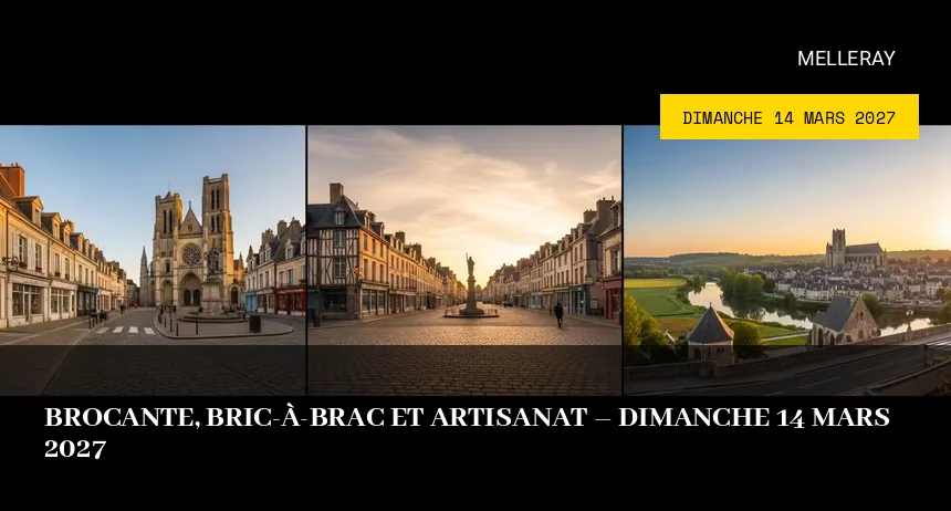 Affiche de l'événement : Brocante, bric-à-brac et artisanat – Dimanche 14 Mars 2027