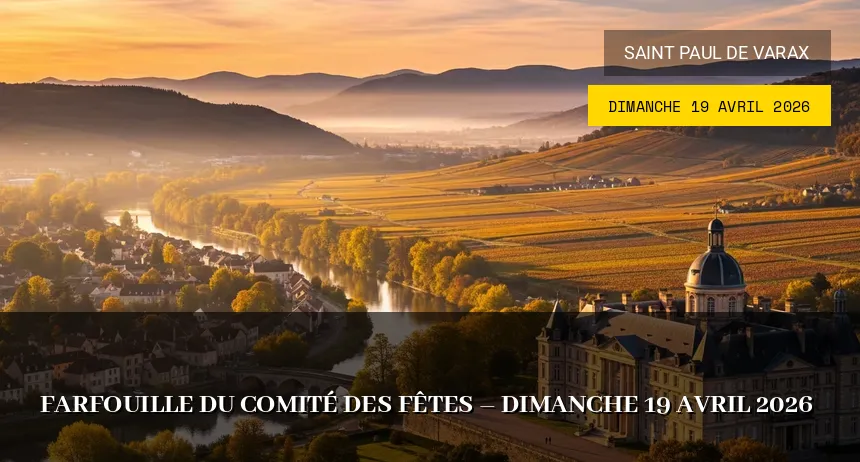Affiche de l'événement : Farfouille du Comité des Fêtes – Dimanche 19 Avril 2026