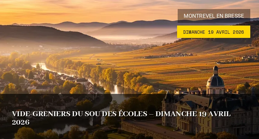 Affiche de l'événement : Vide-greniers du Sou des Écoles – Dimanche 19 Avril 2026