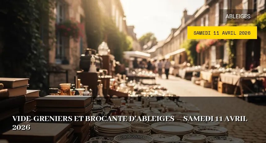Affiche de l'événement : Vide-greniers et Brocante d&rsquo;Ableiges – Samedi 11 Avril 2026
